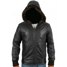 Laverapelle Men's Genuine Lambskin Leather Jacket (Hooded) - 1701060