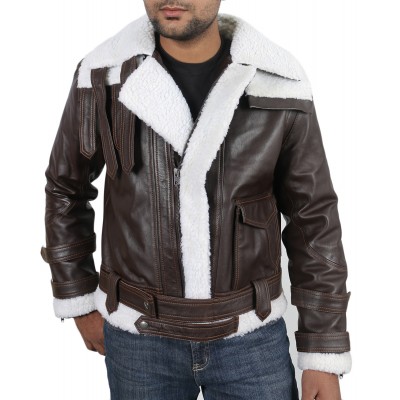 Laverapelle Men's Genuine Lambskin Leather Jacket (Shearling Jacket) - 1701068