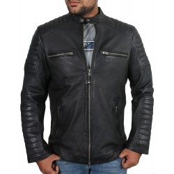 Laverapelle Men's Genuine Lambskin Leather Jacket (Racer Jacket) - 1801002