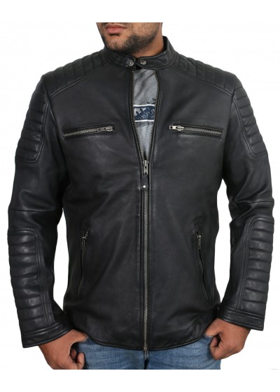 Laverapelle Men's Genuine Lambskin Leather Jacket (Racer Jacket) - 1801002