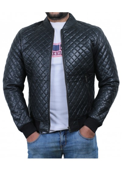 Laverapelle Men's Genuine Lambskin Leather Jacket (Quilted Jacket) - 1801006