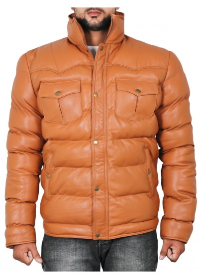 Laverapelle Men's Genuine Lambskin Leather Jacket (Puff Jacket) - 1801017
