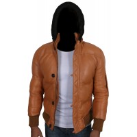 Laverapelle Men's Genuine Lambskin Leather Jacket (Hooded) - 1801020