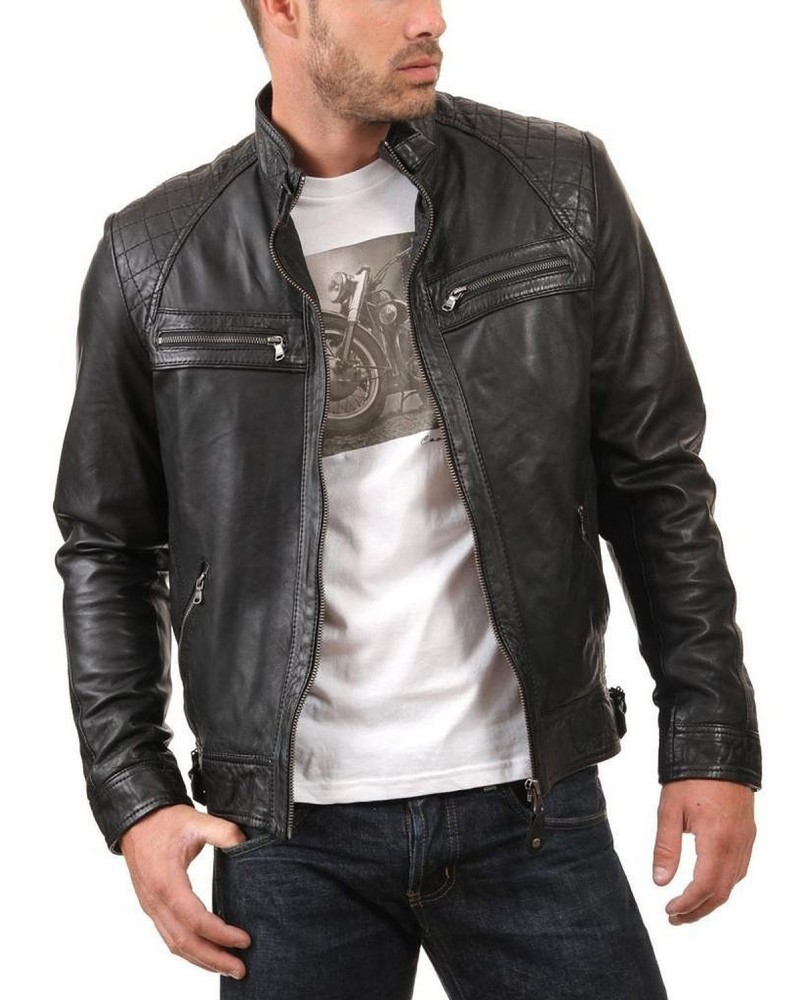 Laverapelle Men's Genuine Lambskin Leather Jacket (Fencing Jacket) - 1801041