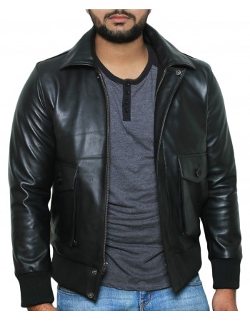 Laverapelle Men's Genuine Lambskin Leather Jacket (Black, Flight Jacket) - 1801069