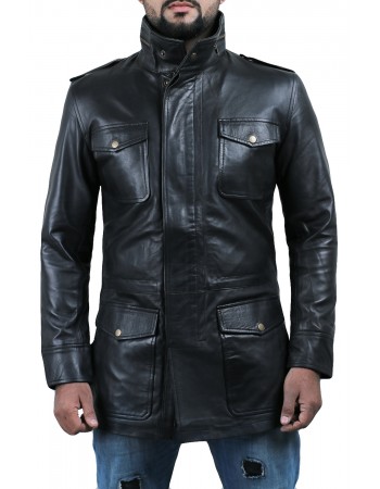 Laverapelle Men's Genuine Lambskin Leather Coat (Long Coat) - 1802001