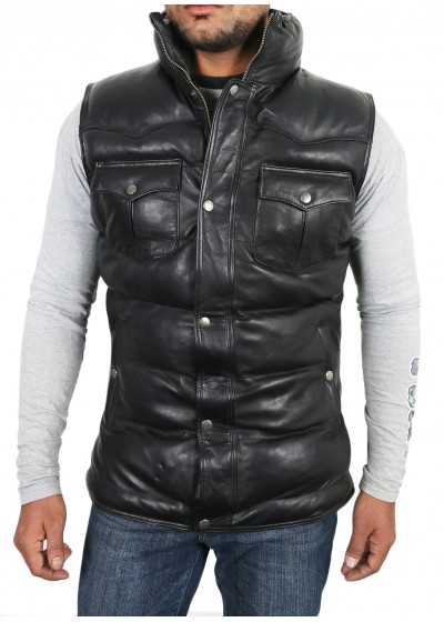 Laverapelle Men's Genuine Lambskin Leather Waist (Biker Vest) - 1803001