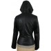 Laverapelle Women's Genuine Lambskin Leather Jacket (Hooded) - 1821003