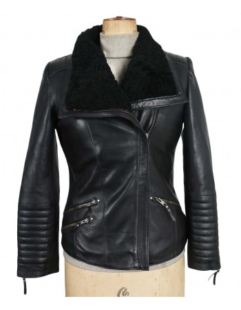 Laverapelle Women's Genuine Lambskin Leather Jacket (Double Rider Jacket) - 1821007