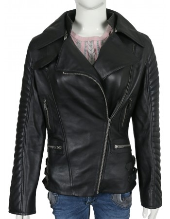 Laverapelle Women's Genuine Lambskin Leather Jacket (Double Rider Jacket) - 1821011