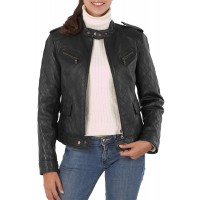 Laverapelle Women's Genuine Lambskin Leather Jacket (Racer Jacket) - 1821036