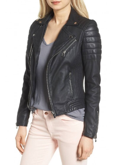 Laverapelle Women's Genuine Lambskin Leather Jacket (Double Rider Jacket) - 1821037