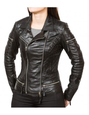 Laverapelle Women's Genuine Lambskin Leather Jacket (Double Rider Jacket) - 1821046
