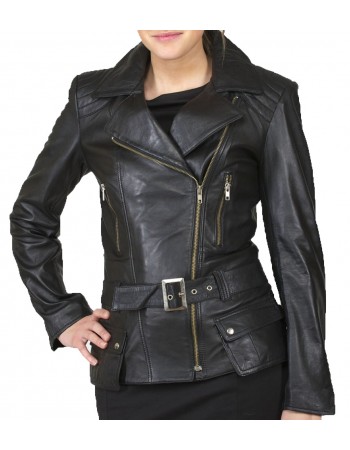Laverapelle Women's Genuine Lambskin Leather Jacket (Double Rider Jacket) - 1821053