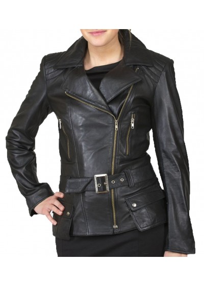 Laverapelle Women's Genuine Lambskin Leather Jacket (Double Rider Jacket) - 1821053