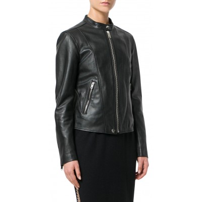 Laverapelle Women's Genuine Lambskin Leather Jacket (Racer Jacket) - 1821069