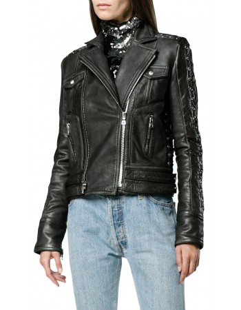 Laverapelle Women's Genuine Lambskin Leather Jacket (Double Rider Jacket) - 1821079