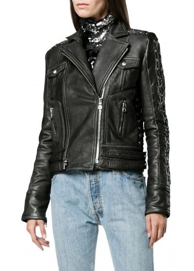 Laverapelle Women's Genuine Lambskin Leather Jacket (Double Rider Jacket) - 1821079