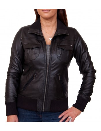 Laverapelle Women's Genuine Lambskin Leather Jacket (Bomber Jacket) - 1821083 Laverapelle Women's Genuine Lambskin Leather Jacket (Bomber Jacket) - 1821083