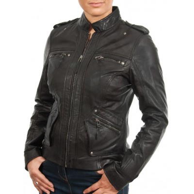 Laverapelle Women's Genuine Lambskin Leather Jacket (Regal Jacket) - 1821084