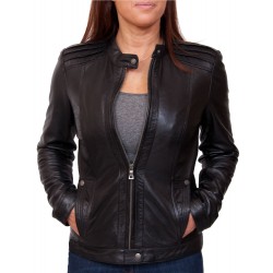 Laverapelle Women's Genuine Lambskin Leather Jacket (Racer Jacket) - 1821085
