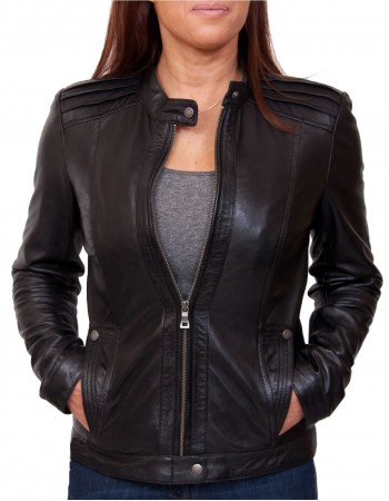 Laverapelle Women's Genuine Lambskin Leather Jacket (Racer Jacket) - 1821085