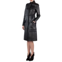Laverapelle Women's Genuine Cowhide Leather Coat (Officer Coat) - 1822002