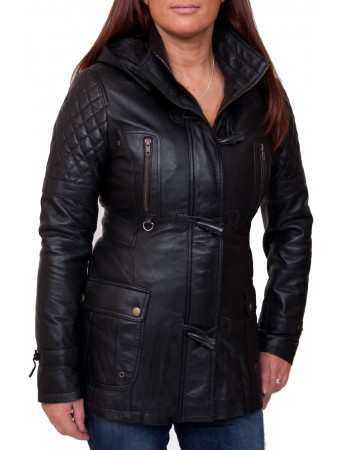 Laverapelle Women's Genuine Lambskin Leather Coat (Car Coat) - 1822004