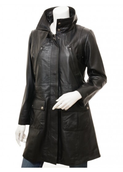 Laverapelle Women's Genuine Lambskin Leather Coat (Long Coat) - 1822011