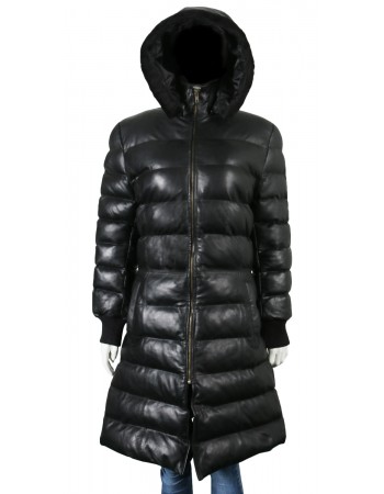 Laverapelle Women's Genuine Lambskin Leather Coat (Puff Coat) - 1822014