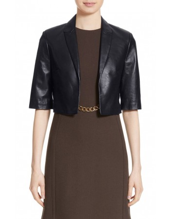 Laverapelle Women's Genuine Lambskin Leather Jacket (Cropped Jacket) - 1823001