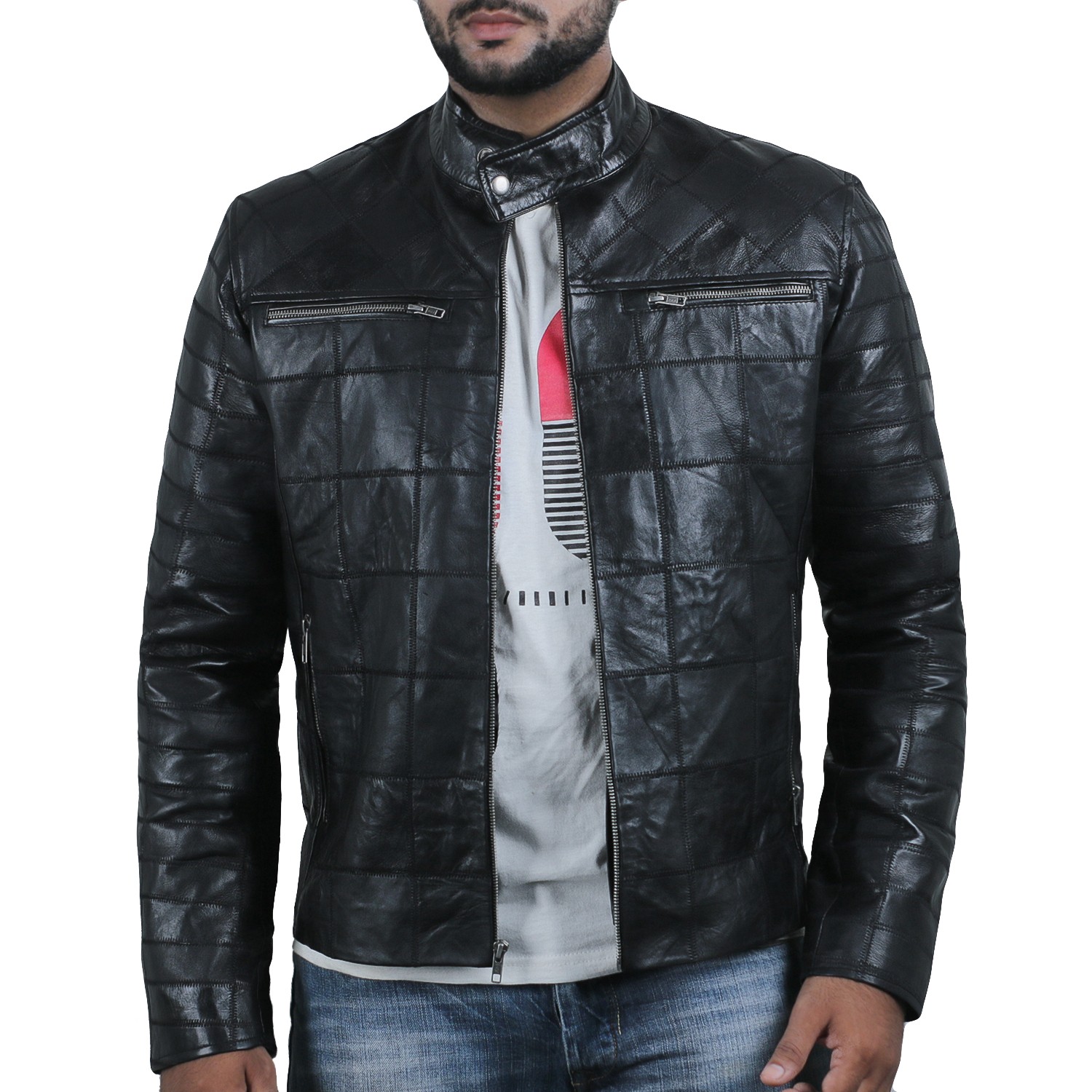Black, Laverapelle Mens Genuine Lambskin Leather Jacket 1501833