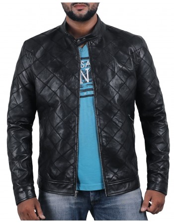 Laverapelle Men's Genuine Lambskin Leather Jacket (Patchwork) - 2001324