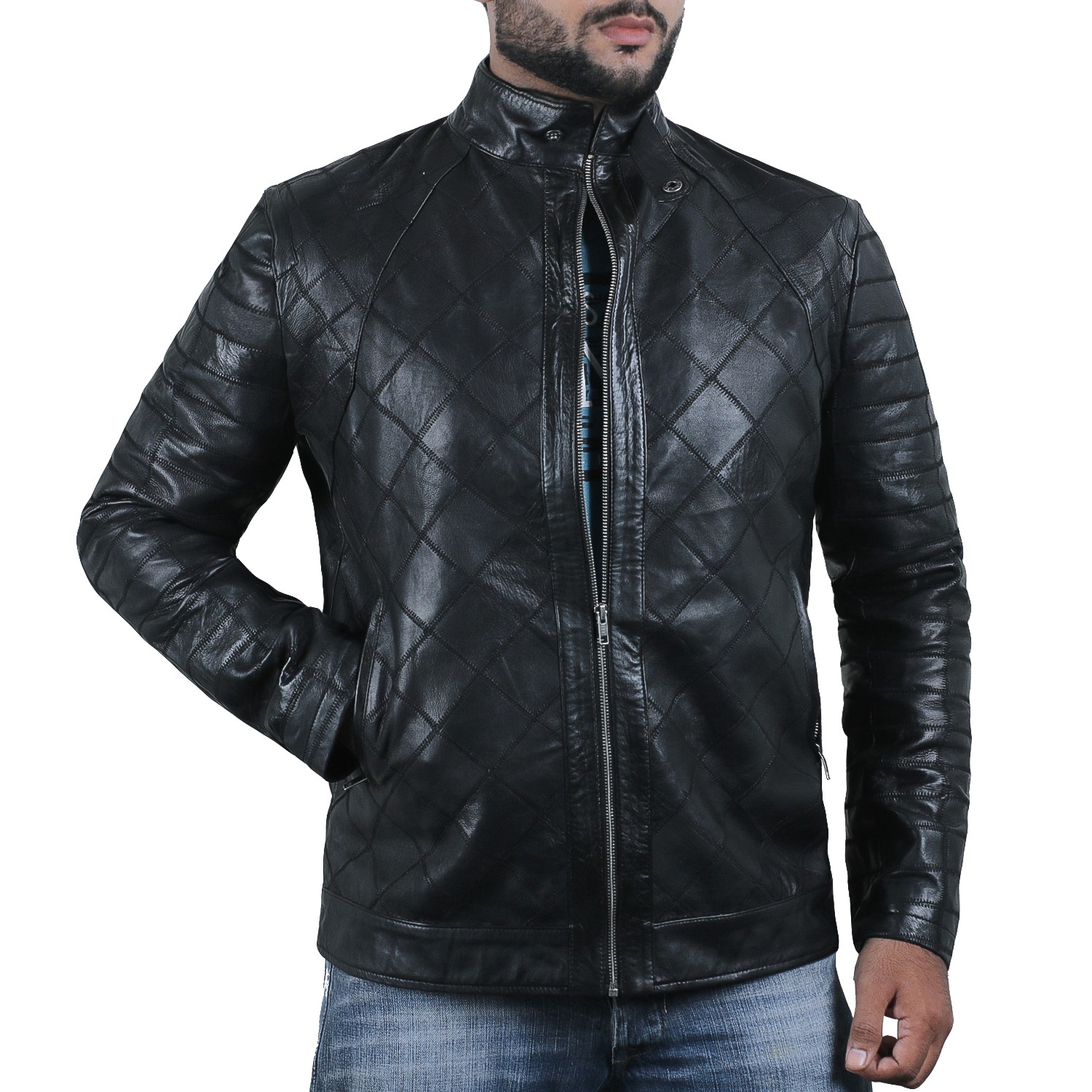 Laverapelle Mens Genuine Lambskin Leather Waist 1503096 Black, Biker Waist Coat 
