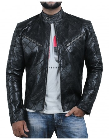 Laverapelle Men's Genuine Lambskin Leather Jacket (Patchwork) - 2001615