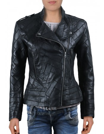 Laverapelle Women's Genuine Lambskin Leather Jacket (Patchwork) - 2021715
