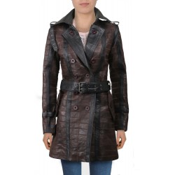 Laverapelle Women's Genuine Lambskin Leather Coat (Patchwork) - 2022036