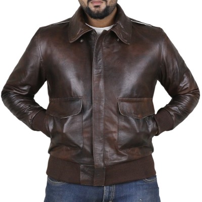 Laverapelle Men's Genuine Lambskin Leather Aviator Jacket - 2201001