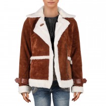 Laverapelle Women's Genuine Cow suede Leather Jacket (Black, Aviator jacket) - 2321001