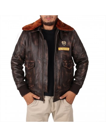 Laverapelle Men's Nick Jones Leather Jacket (Black, Aviator Jacket) - 2401002