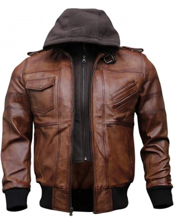 Laverapelle Men's Genuine Lambskin Leather Jacket (Black, Hooded Jacket) - 2401005 Laverapelle Men's Genuine Lambskin Leather Jacket (Black, Hooded Jacket) - 2401005