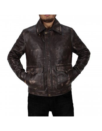 Laverapelle Men's Haison Ford Leather Jacket (Black, Aviator Jacket) - 2401007