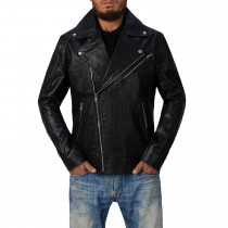 Laverapelle Men's Genuine Lambskin Leather Jacket (Black, Double Rider Jacket) - 2401011