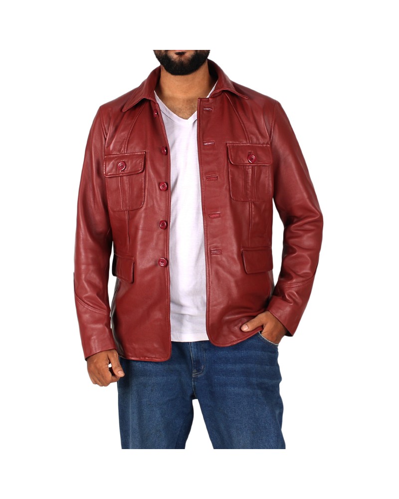 Laverapelle Men's Genuine Lambskin Leather Coat (Black, Officer Coat) - 2402002