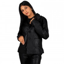 Laverapelle Women's Genuine Lambskin Two Buttoned Leather Blazer