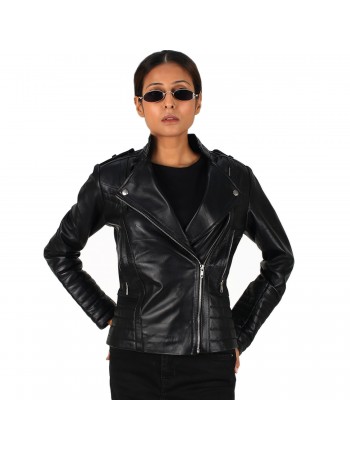 Laverapelle Women's Genuine Lambskin Double Rider Leather Jacket