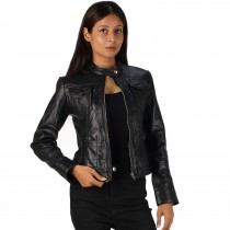 Laverapelle Women's Genuine Lambskin Moto Style Leather Jacket