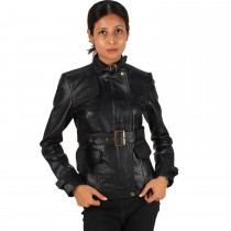 Laverapelle Women's Genuine Lambskin Belted Stylish Leather Jacket