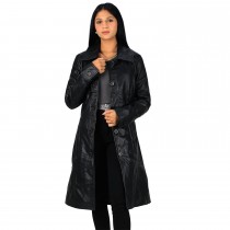 Laverapelle Women's Genuine Lambskin Knee-length Leather Coat