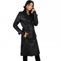Laverapelle Women's Genuine Lambskin Belted Leather Pea Coat